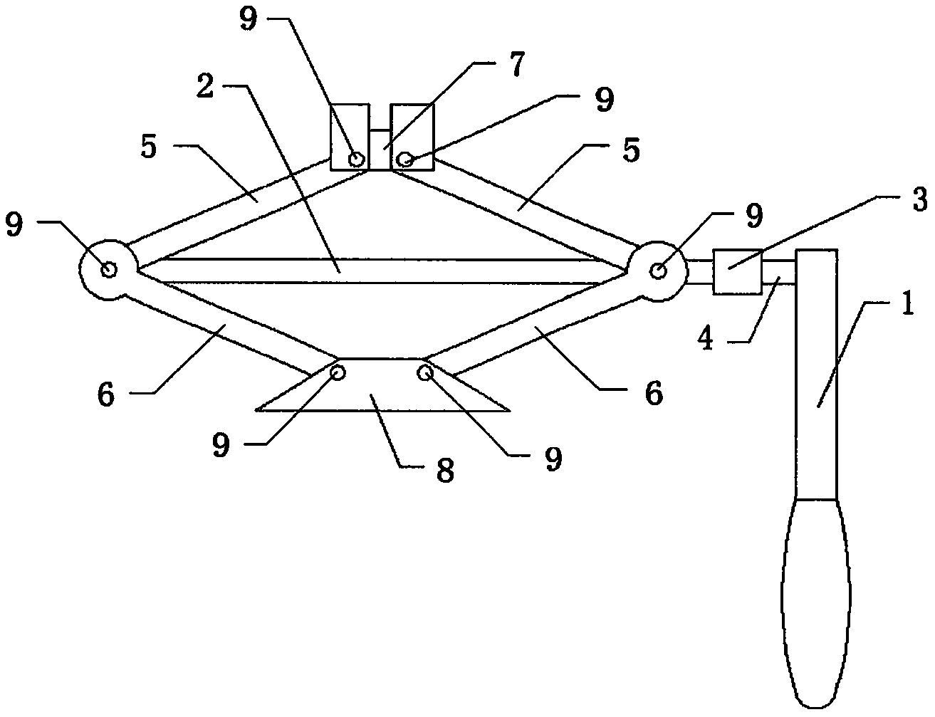 一种剪式手摇车载千斤顶(公开号：CN206069267U)