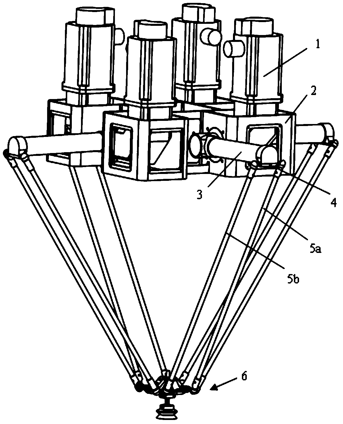 四支链三平一转高速并联机械手