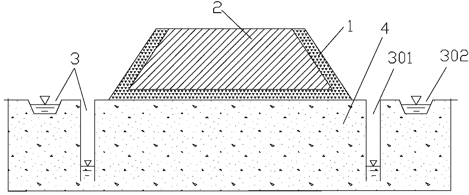 用于阻挡碱性液体扩散的覆土层和含有覆土层的路基