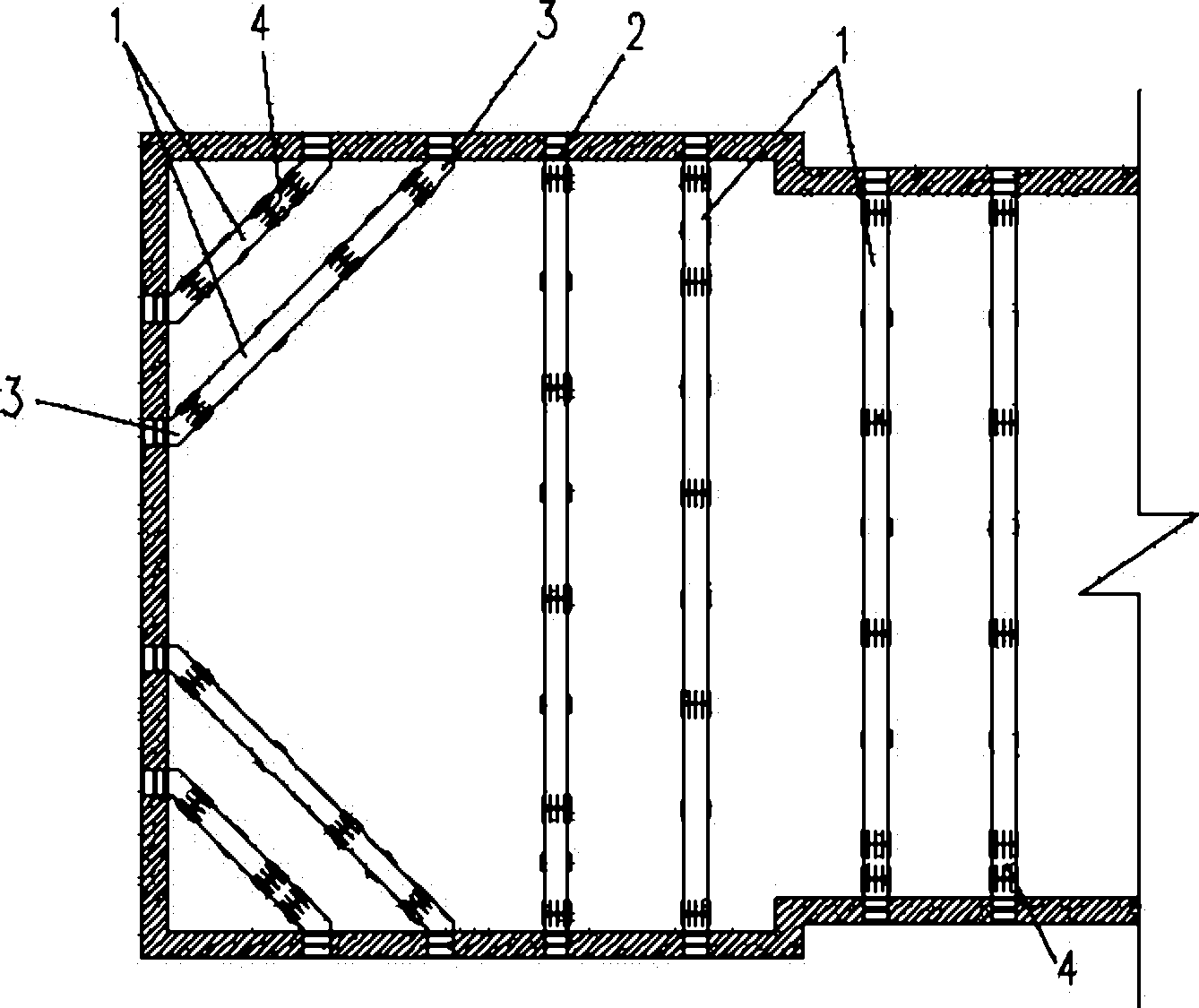 一种基坑支护用的方钢管混凝土支撑结构