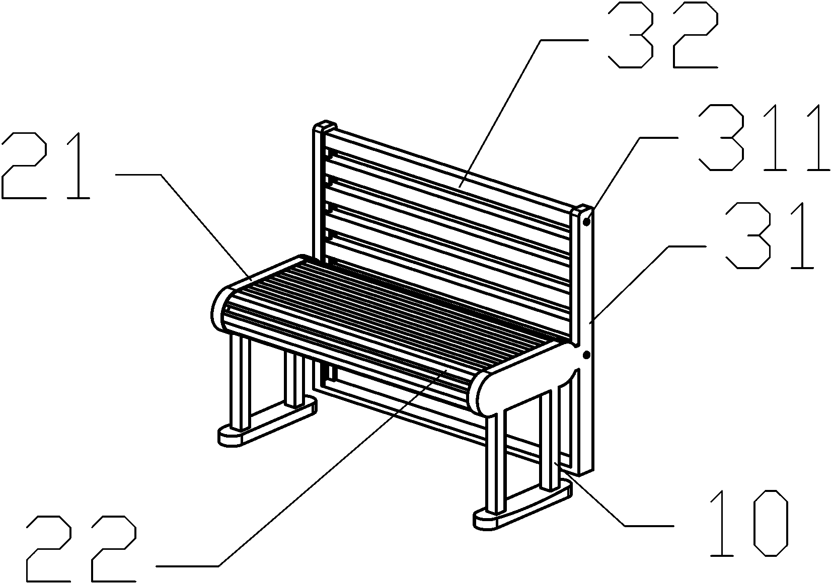 一种可转动清洁露天公共座椅(公开号：CN206630319U)