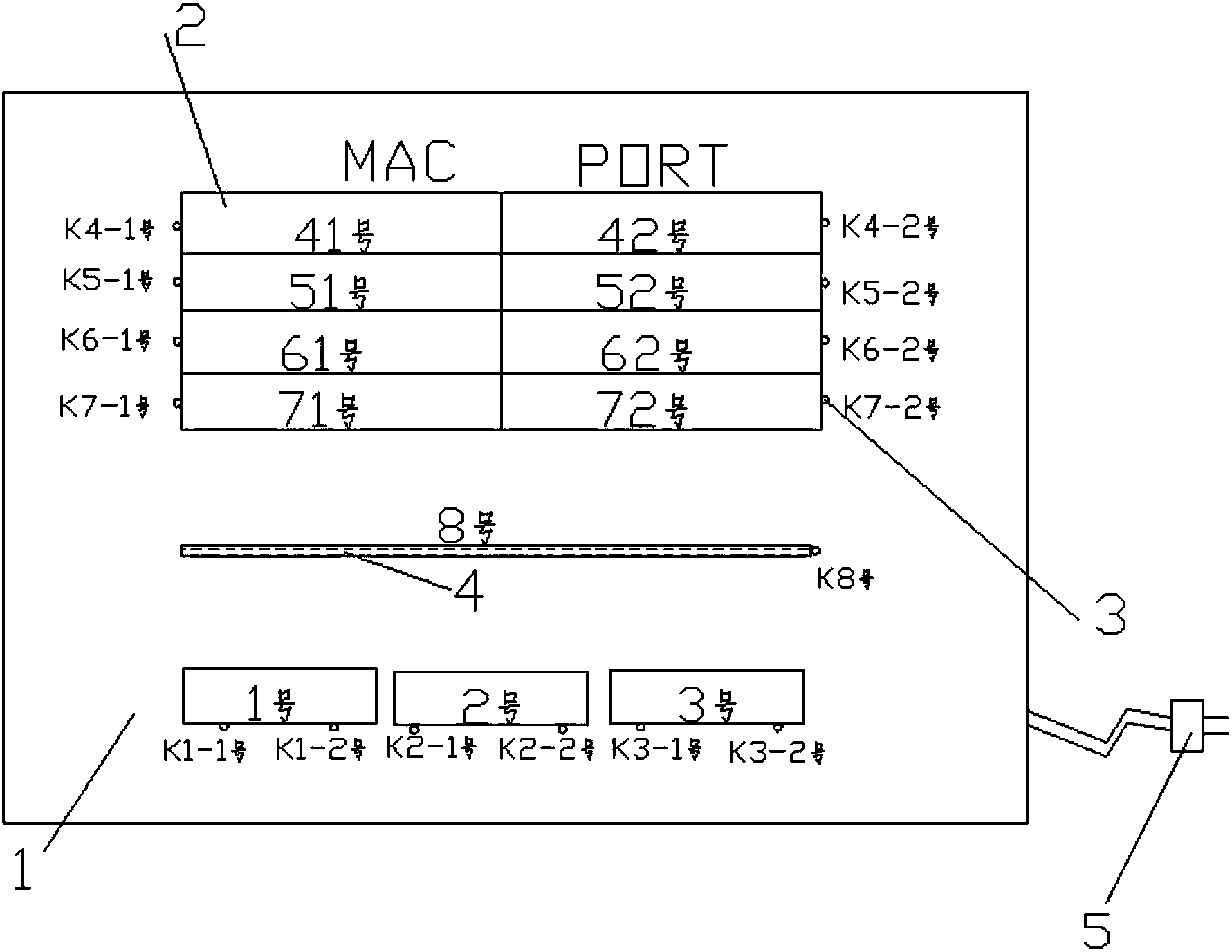 计算机网络MAC表演示教学装置(公开号：CN206877540U)