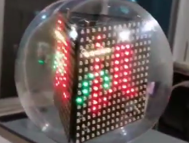 一种内置液体和LED点阵模块的水晶球